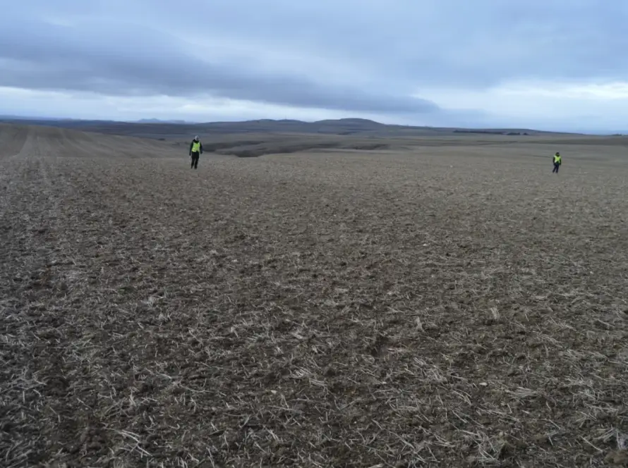 Trabajadores en el campo desertico